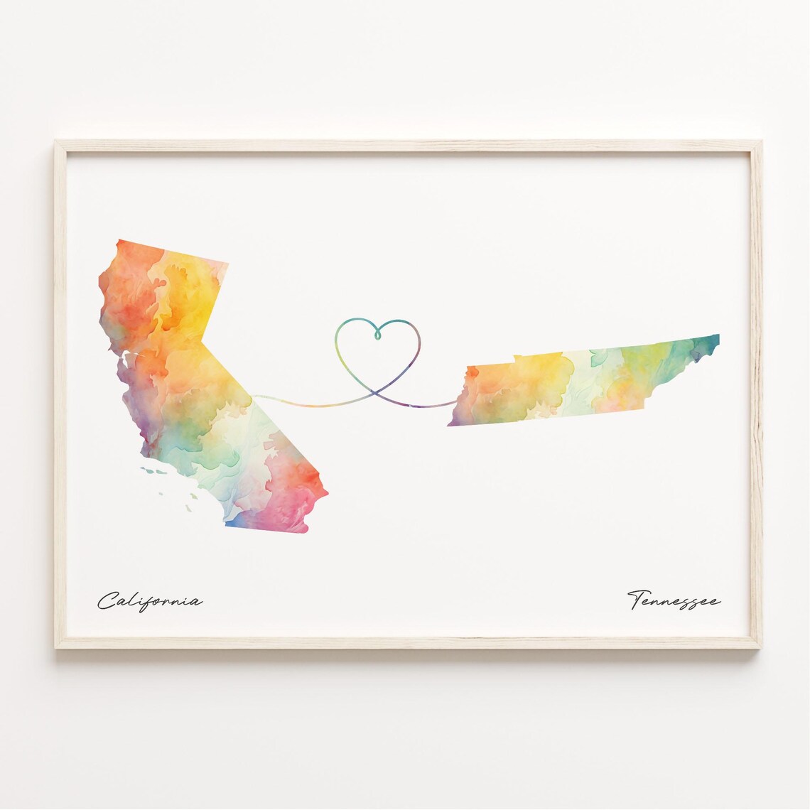 To Tennessee Watercolor Map Poster, Travel Wall Art