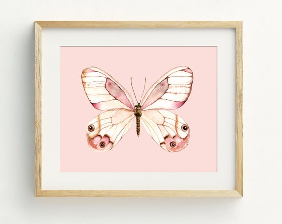 Butterfly Butterfly Art Print Peach Nursery Decor Butterfly Nursery Print 5x7 8x10 11x14