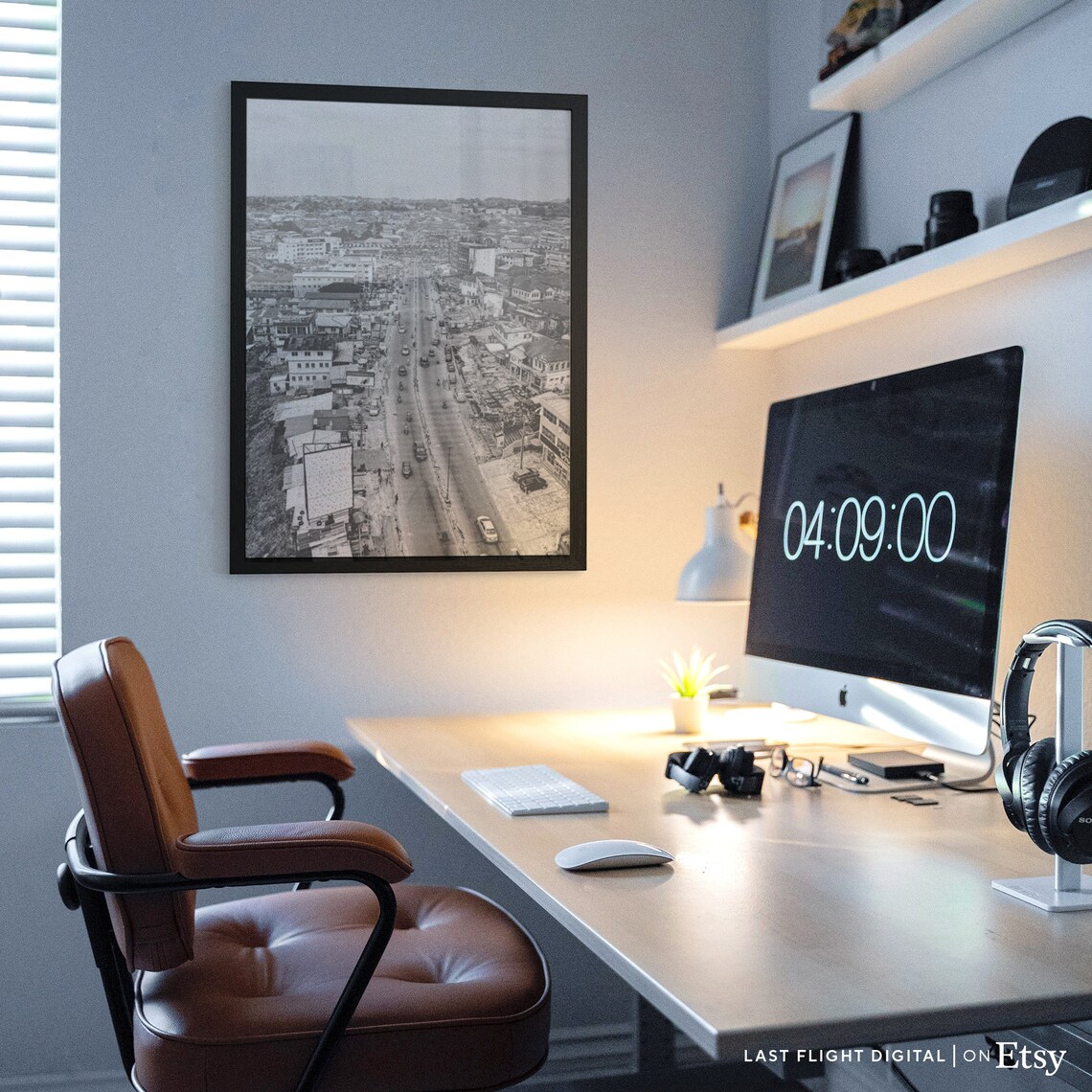 Ibadan Cityscape Black White Photo Travel Poster - Image 2