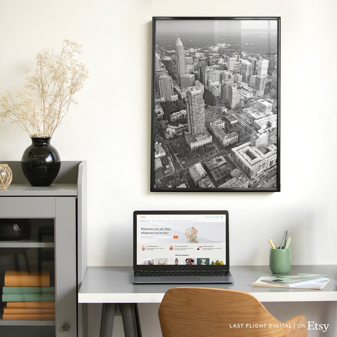 Charlotte, North Carolina Downtown Skyline Travel Poster - Image 3