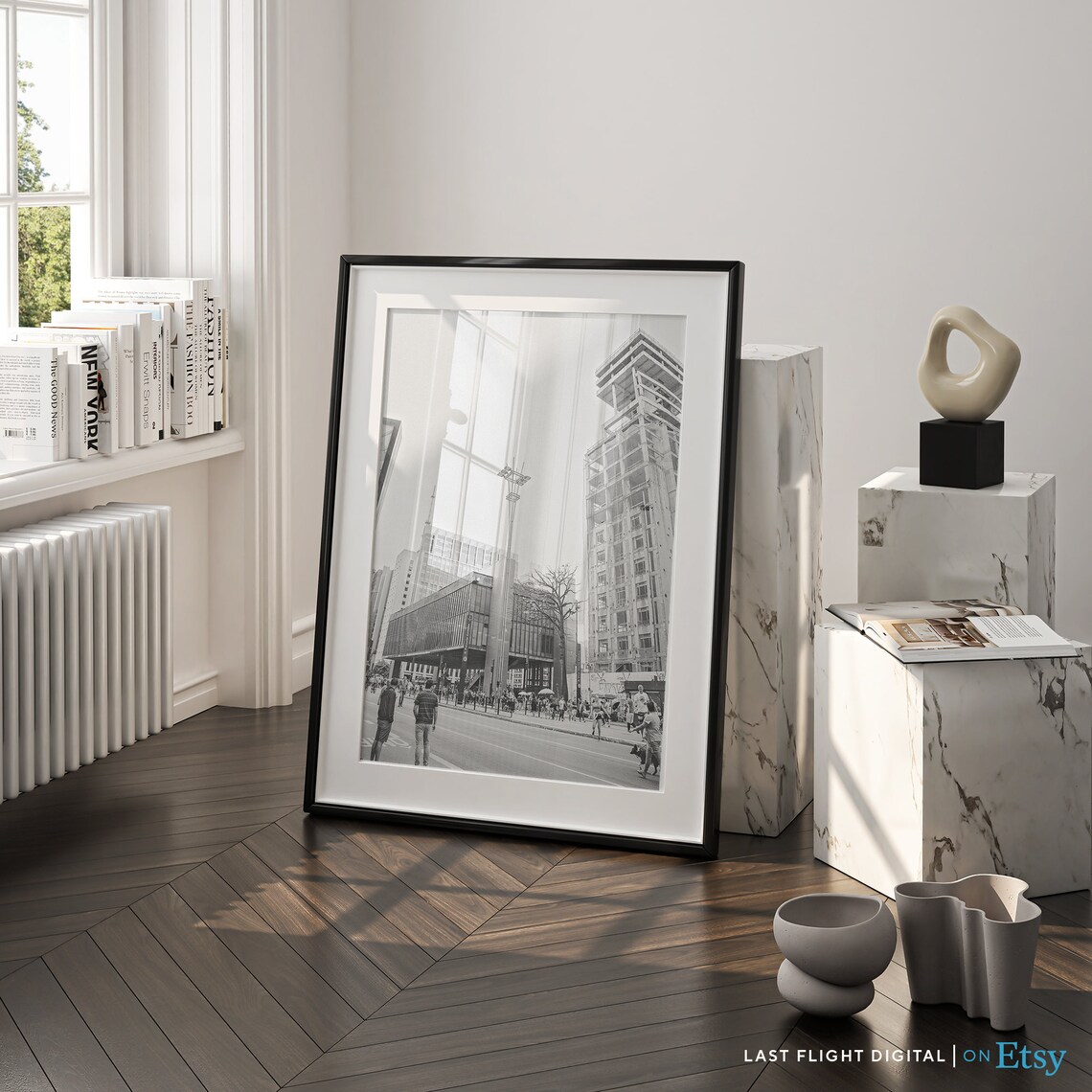 Brazil Sao Paulo Paulista Avenue MASP Street Scene Black White Poster - Image 4