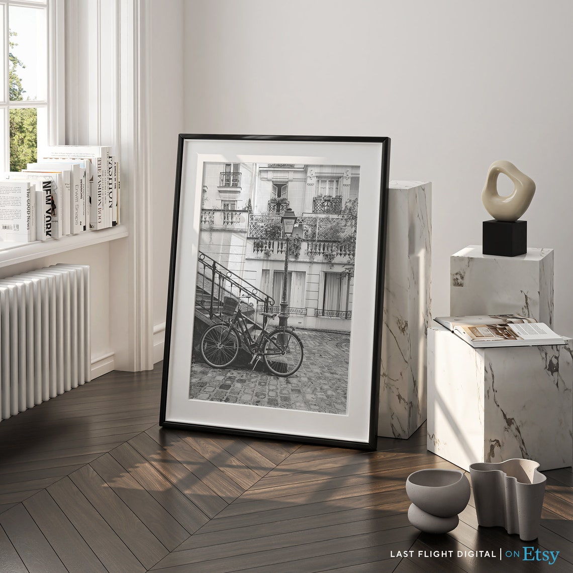 Paris Print City Streets France Poster Paris Poster Black And White Photo Cityscape Paris Skyline Downtown France Print Skyline - Image 3