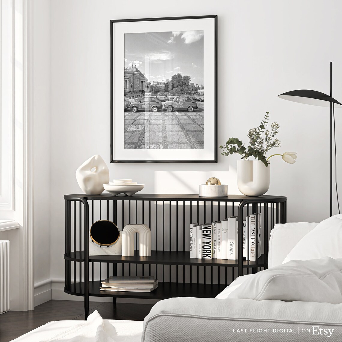 Warsaw Poland Vintage Self Drive Tour Cars Black White Poster - Image 3