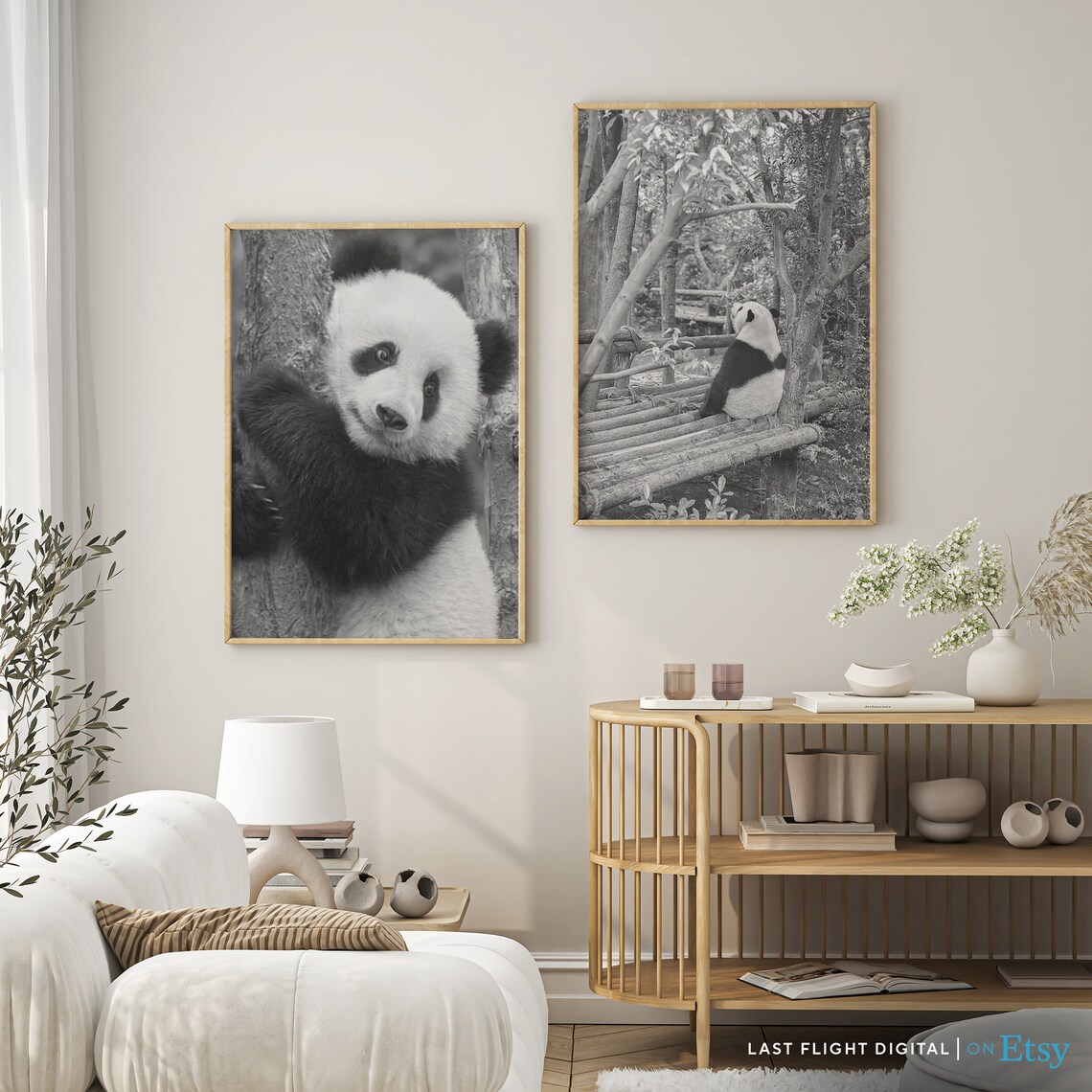 Giant Panda Bamboo Forest Resting Black And White Wildlife Photo Poster - Image 4