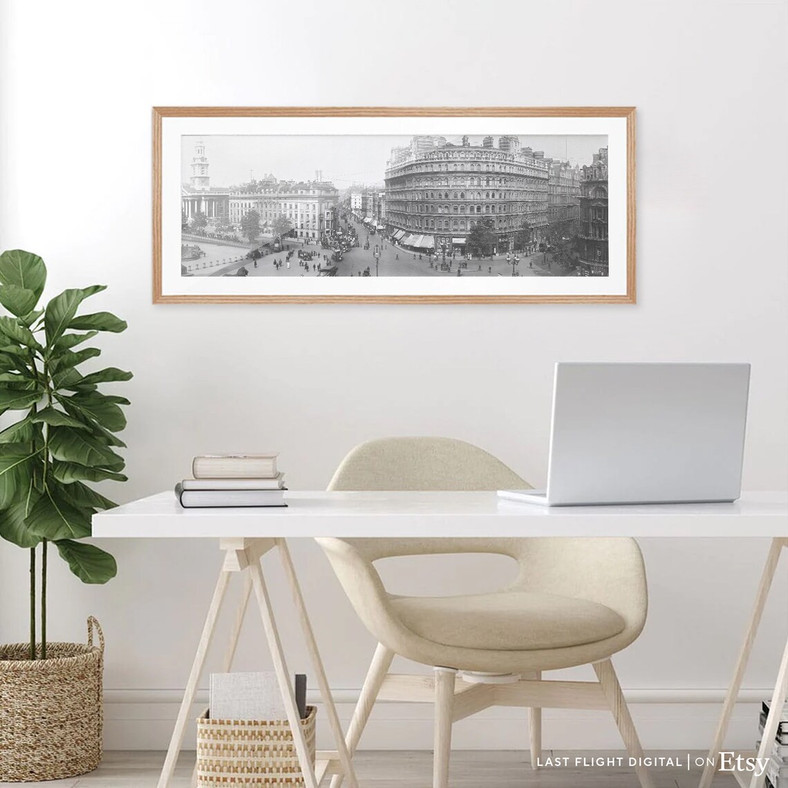 Historic London 1908 Trafalgar Square Vintage Panorama Photo Poster - Image 3