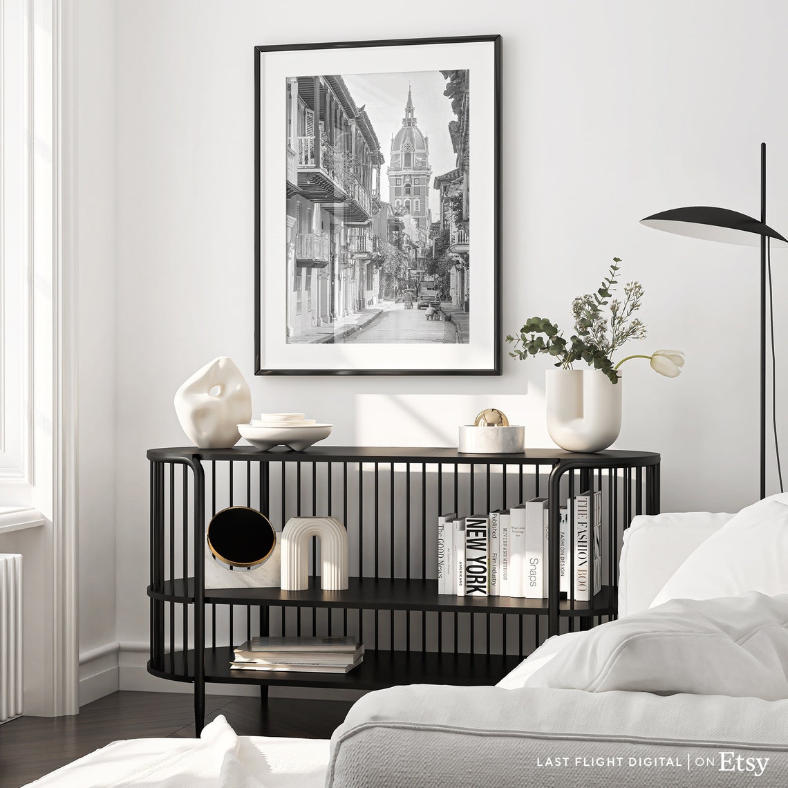 Colombia Print Cartagena Poster Cathedral Of Cartagena Colombia Poster Black White Photography South America Columbia Wall Art - Image 2