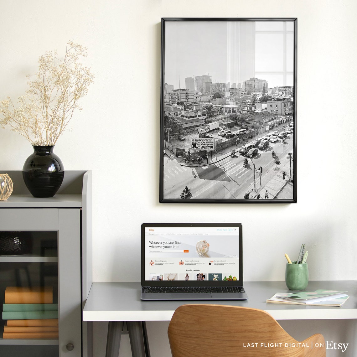 Angola Poster Luanda Print City Street Angola Print Luanda Poster Black White Photography Africa Art Downtown Cityscape Skyline - Image 5