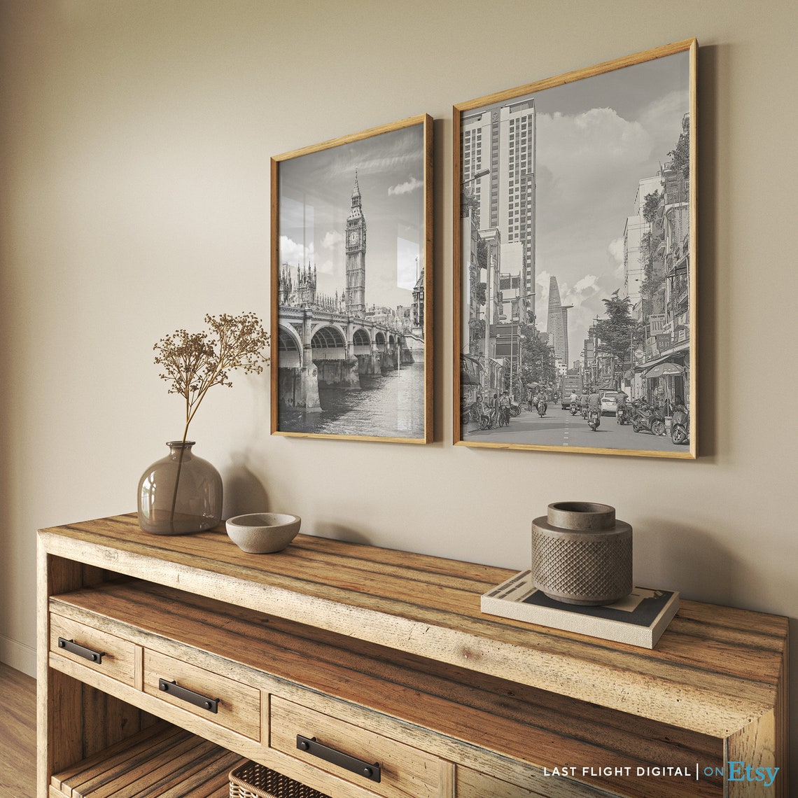 Vietnam Poster Ho Chi Minh City Print City Streets Vietnam Print Ho Chi Minh City Poster Black White Photo Skyline Cityscape Art - Image 4