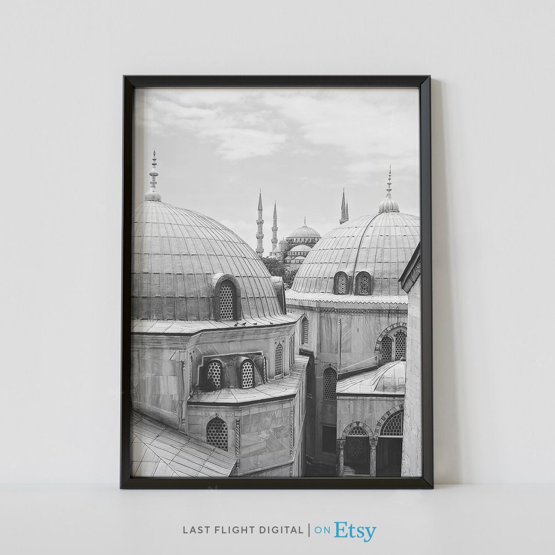 Turkey Istanbul Blue Mosque Domes Minarets Skyline View Poster