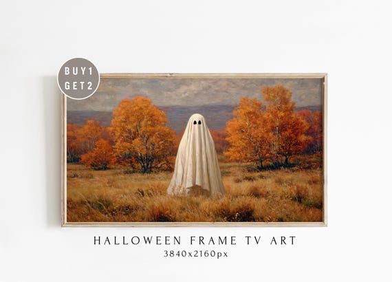 Samsung Frame Tv Art In Autumn Field Spooky Halloween Print Haunted Seasonal Artwork For The