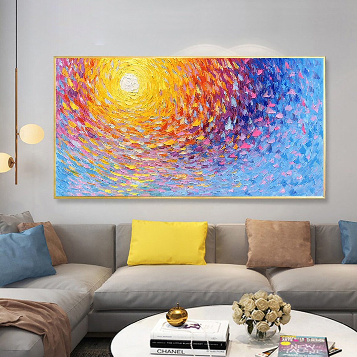 Sunrise Glow Ocean Seascape, Abstract Landscape Art Print - Image 5