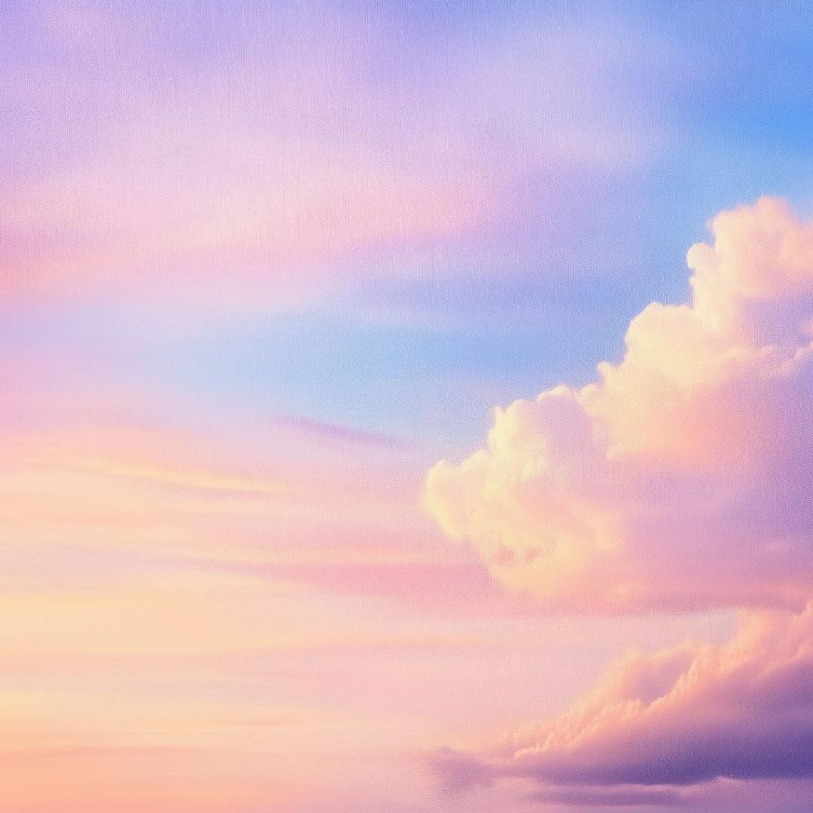 Dreamy Pastel Sunset Sky Pink Purple Clouds Serene Abstract Wall Art - Image 4