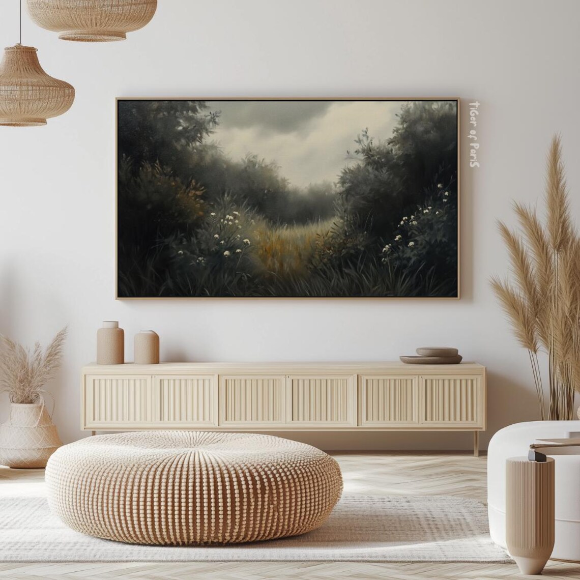 Frame Tv Art Moody Forest Landscape Oil Painting For Frame Tv Art Country Landscape Decor Art For Frame Tv - Image 2