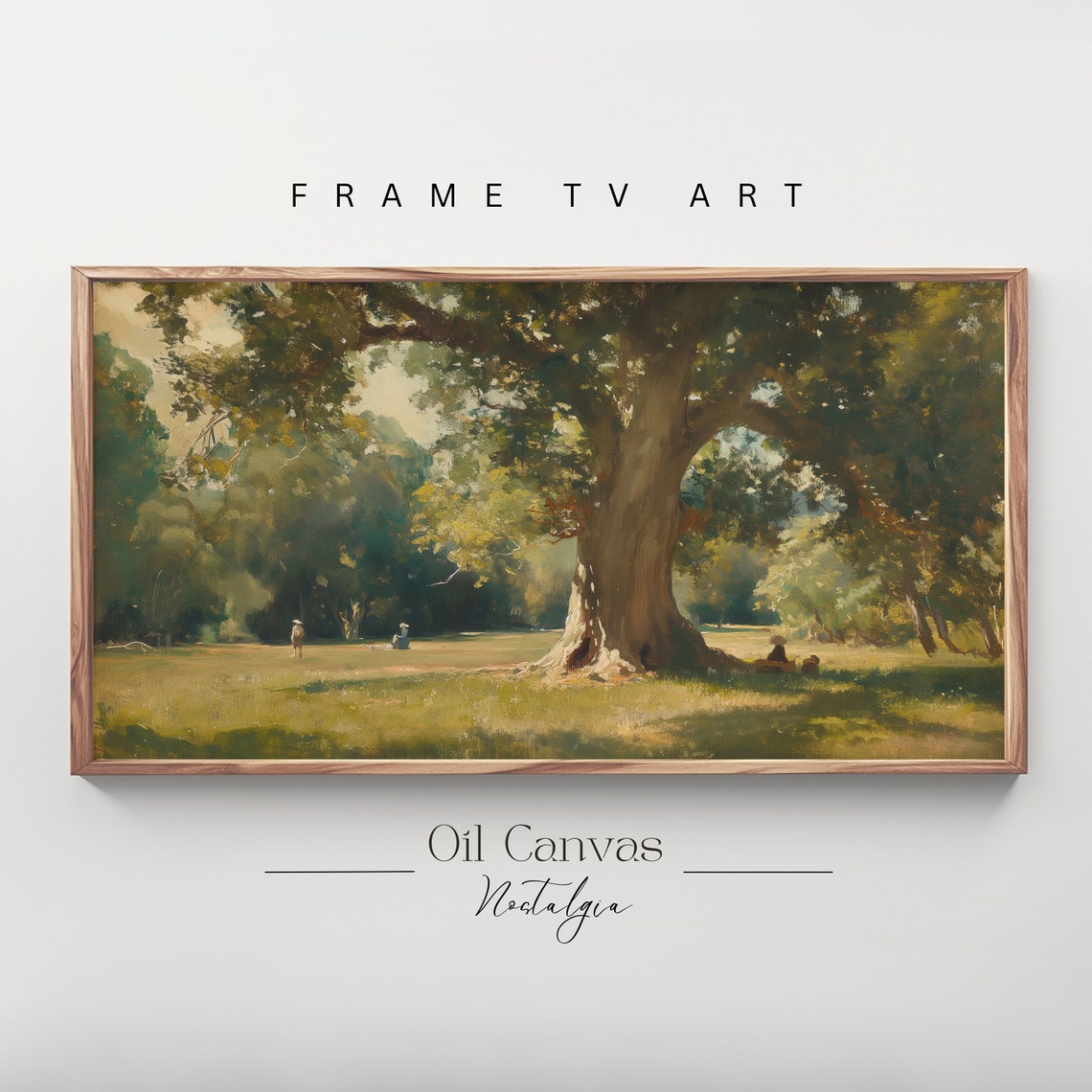 Summer Landscape Oil Painting Frame Tv Art Vintage Country Farmhouse Wall Decor