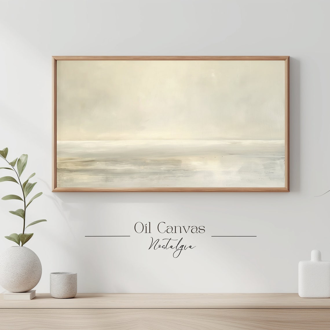 Frame Tv Art Moody Abstract Oil Painting Minimalist Earth Tone Decor Rustic Wall Art - Image 3