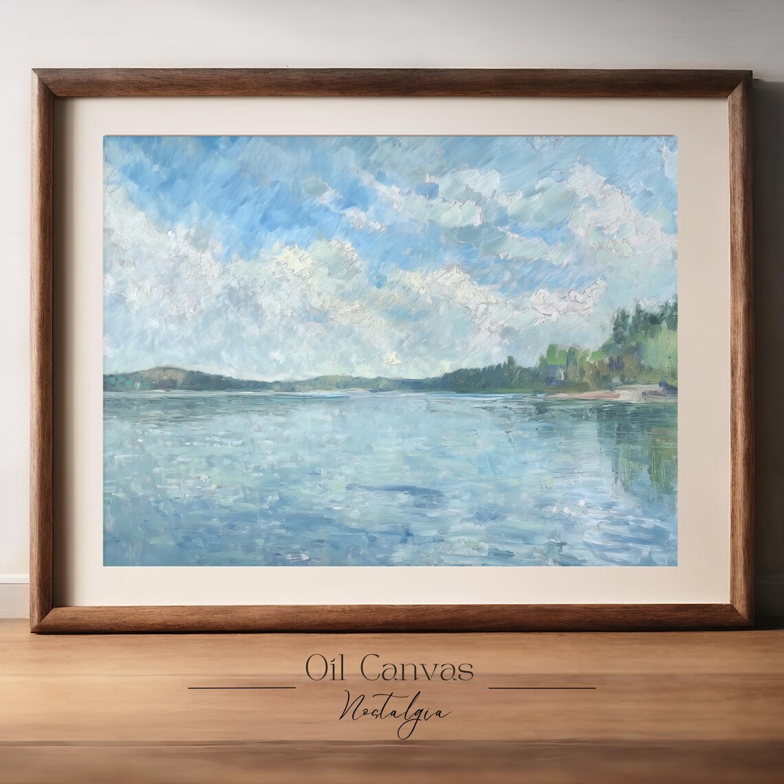 Wall Art Summer Sea Oil Painting Ocean Costal Landscape Blue Nautical Seascape Vintage - Image 2