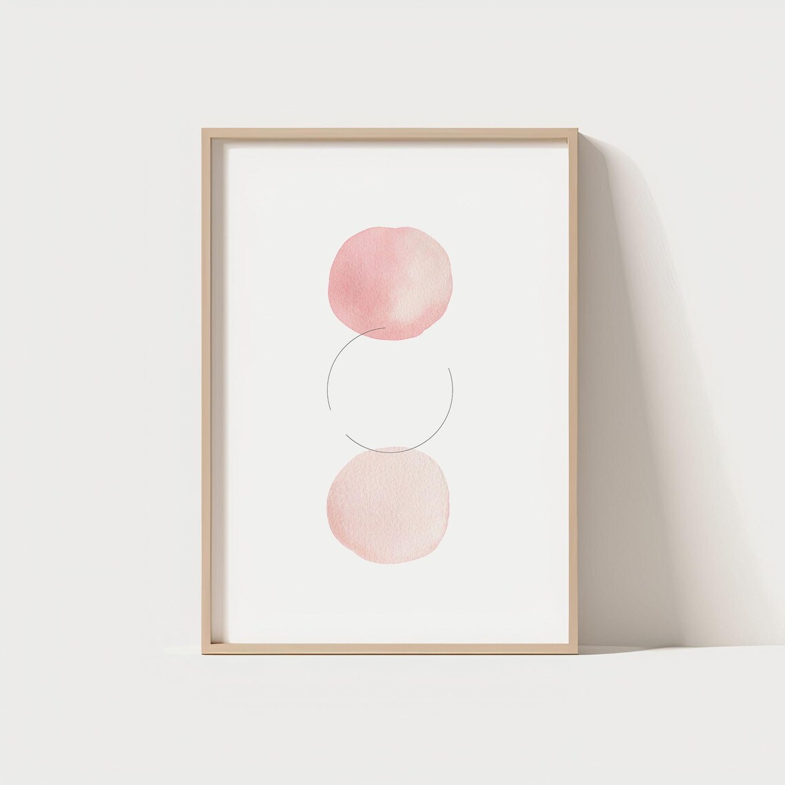 Minimal Abstract Art Print Pink Watercolor Circles Wall Boho Pastel Decor Scandinavian Modern Poster