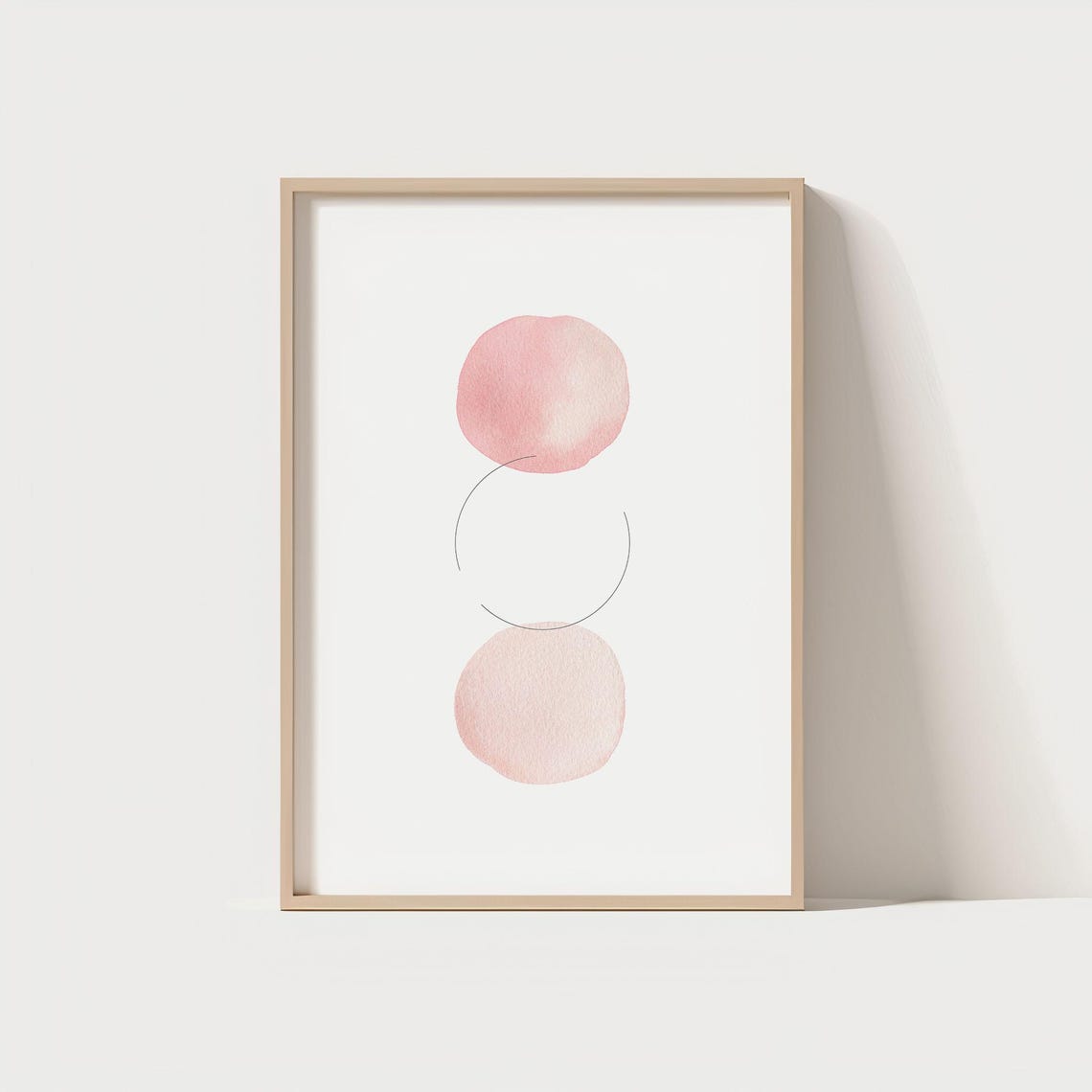 Minimal Blush Pink Watercolor Circles Abstract Pastel Poster