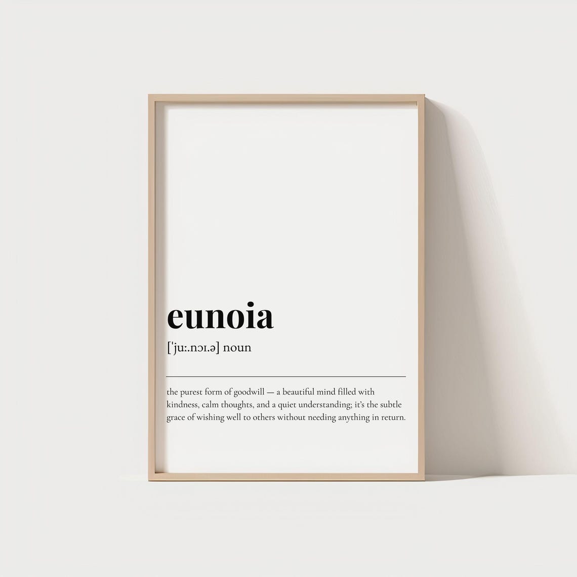 Eunoia Definition Rare Word Dictionary Art Minimalist Poster