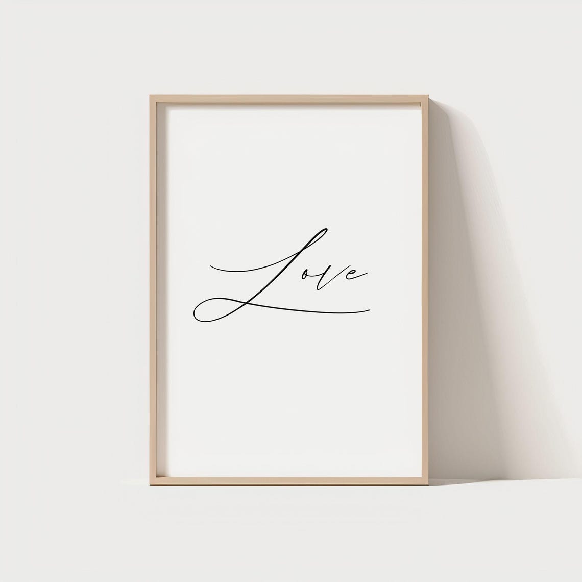 Love Single Word Script Calligraphy Minimalist Romantic Art Print