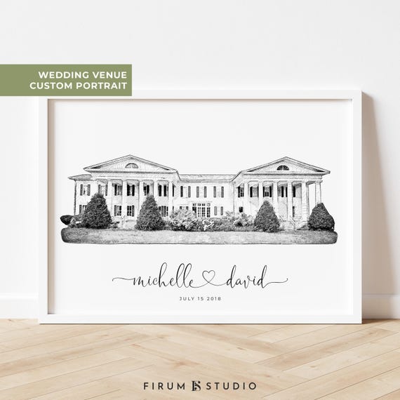 Wedding Venue Sketch - Wedding Anniversary Art Print