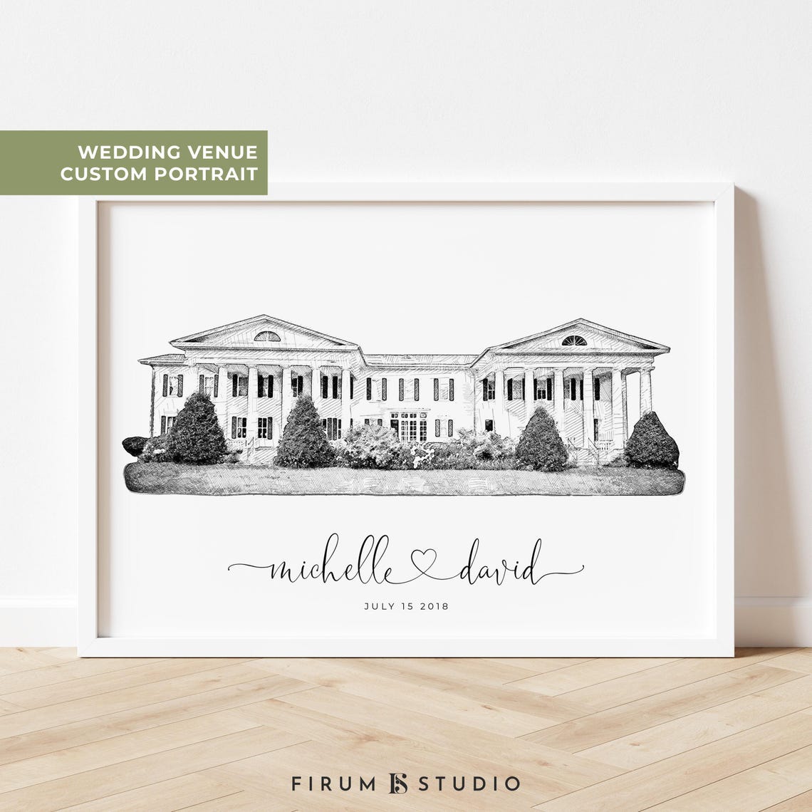 Wedding Venue Sketch - Wedding Anniversary Art Print