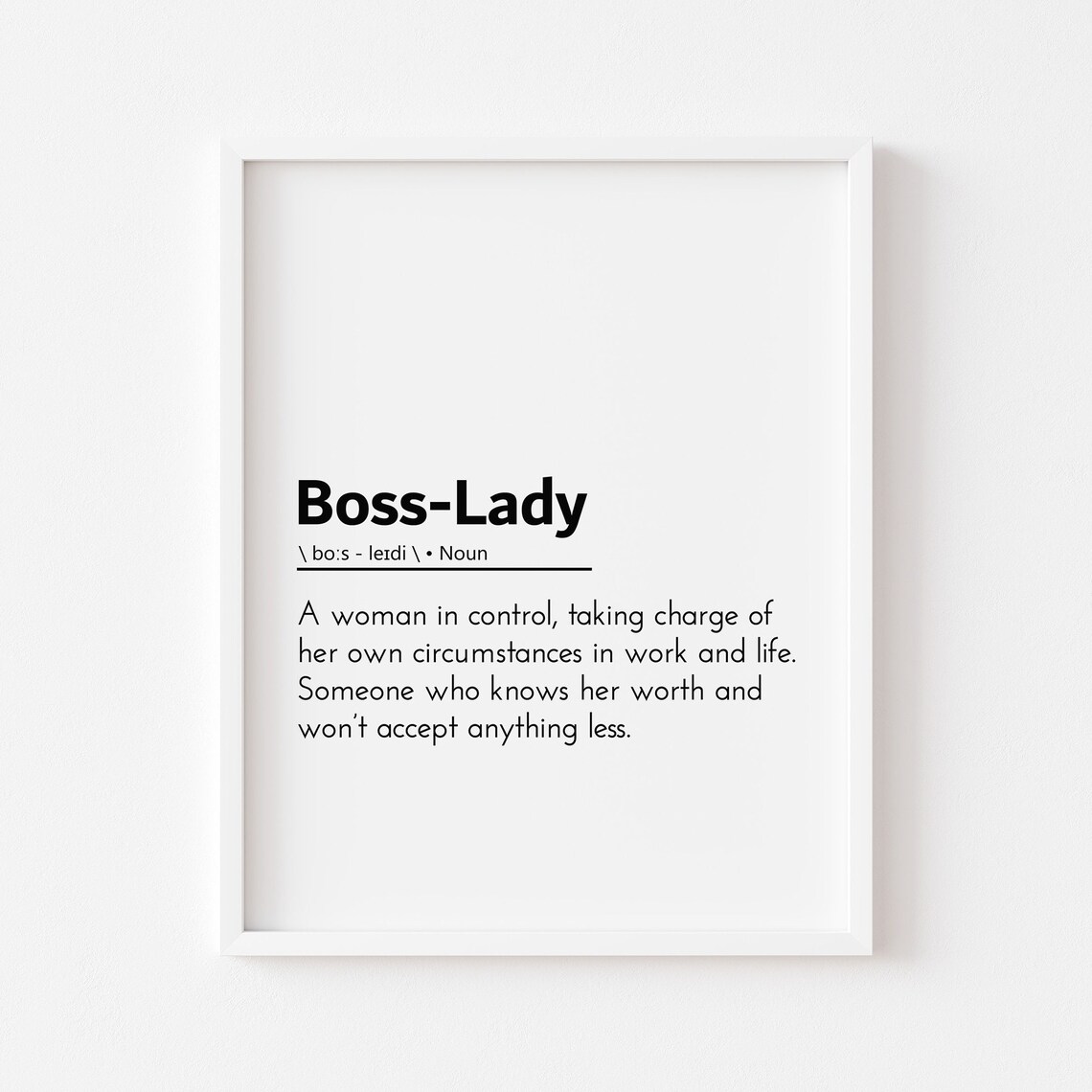 Boss Lady Definition Quote, Motivational Poster