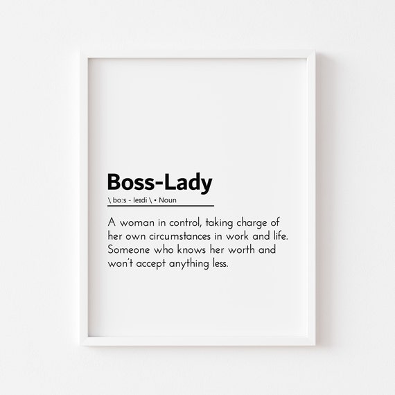Boss Lady Definition Quote, Motivational Poster