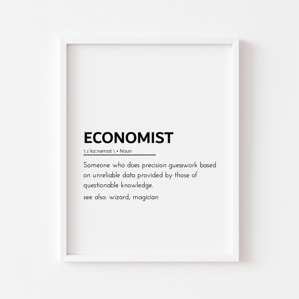 Economist Definition Poster, Office Decor Gift