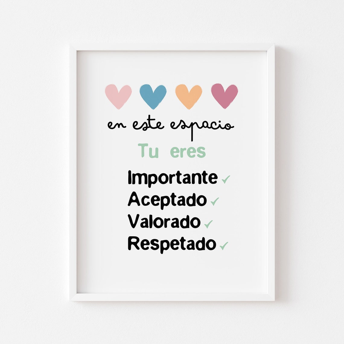 Spanish Safe Space Classroom Counseling Affirmations Poster Gift
