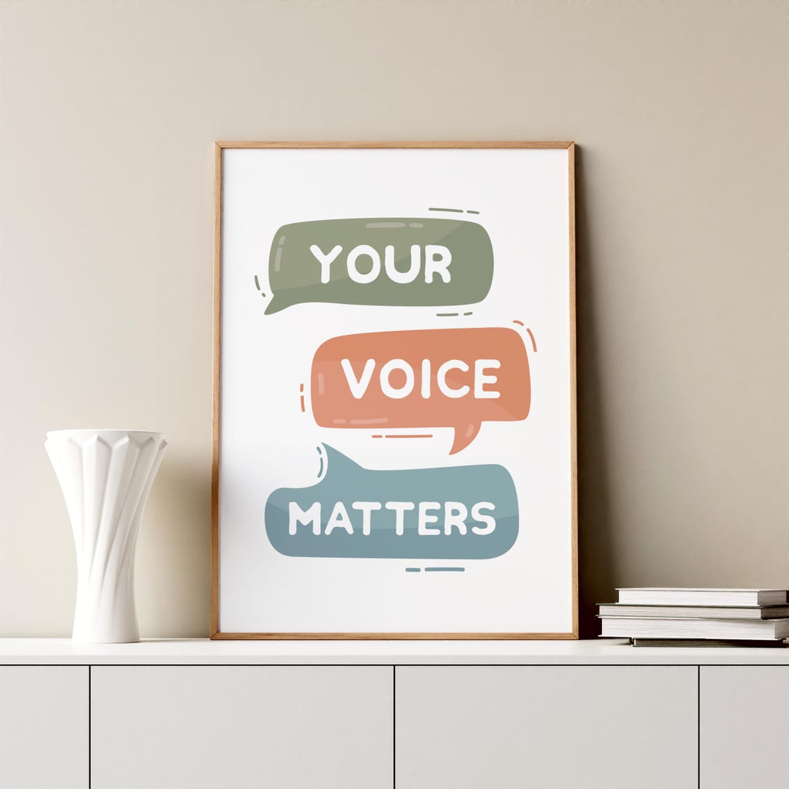 Your Voice Matters Poster Speech Bubbles Classroom Encouragement Art