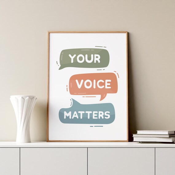 Your Voice Matters Poster Speech Bubbles Classroom Encouragement Art