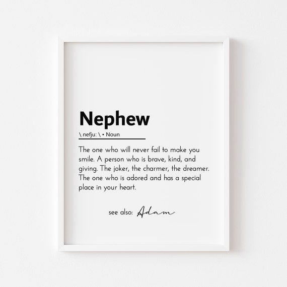 Nephew Definition Birthday Gift, Personalize