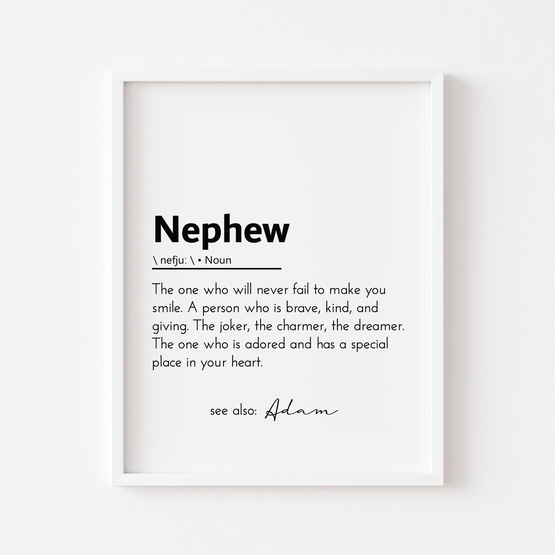 Nephew Definition Birthday Gift, Personalize