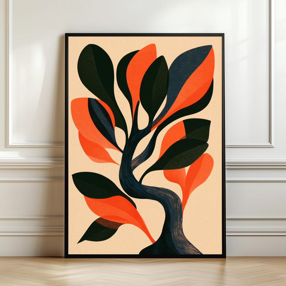 Minimal Organic Tree Wall Art Mid Century Modern Print Scandinavian Botanical Decor Digital Download
