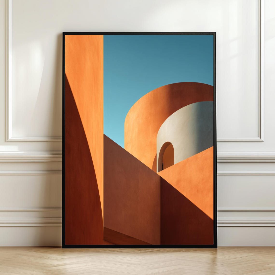 Terracotta Building Abstract Modern Architecture Arches Wall Art