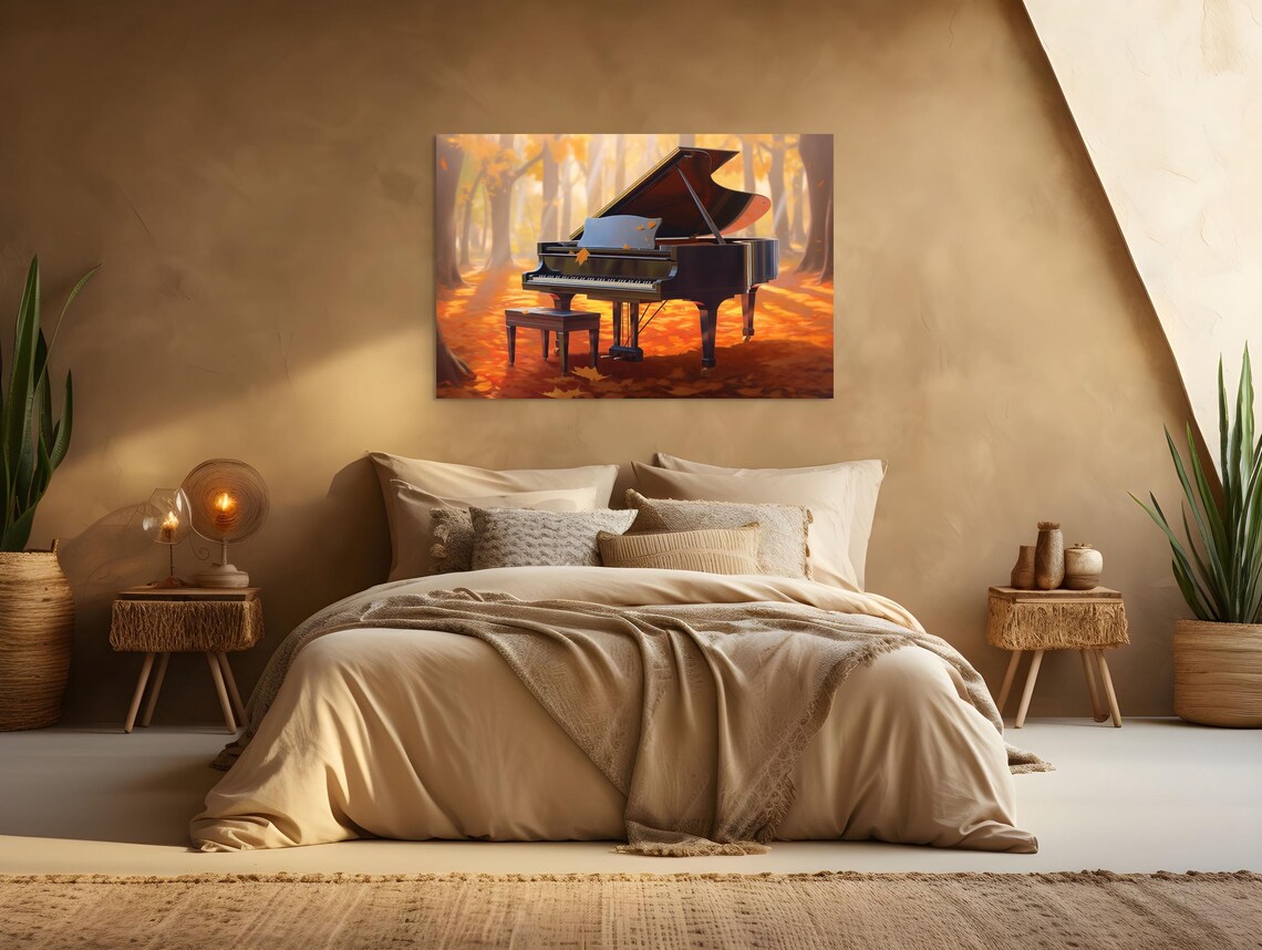 Grand Piano in Autumn Forest Seasonal Music Poster for Pianists - Image 4