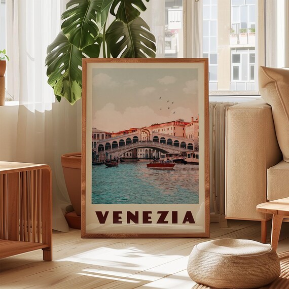 Venice Canal Print Italy Wall Decor Art Skyline Venezia