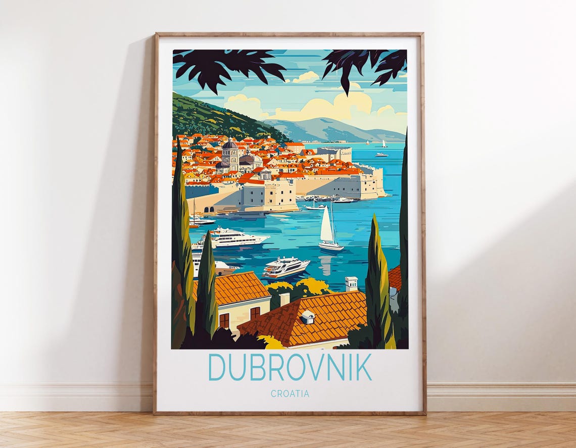 Dubrovnik Croatia Travel Poster Croatia Poster Dubrovnik Croatia City Wall Art Wall Art Gallery Traveler Gifts