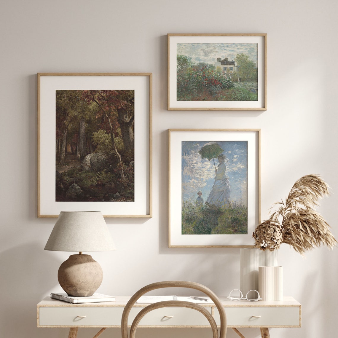 Rustic Autumn Woodland Stream Vintage Fall Forest Art Poster - Image 2