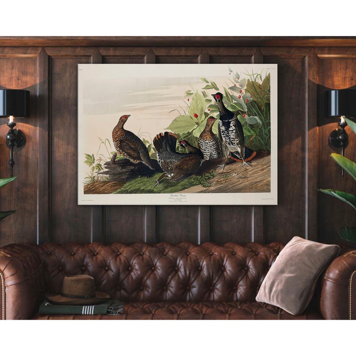 Spotted Grouse Audubon Vintage Bird Group Illustration Poster - Image 4