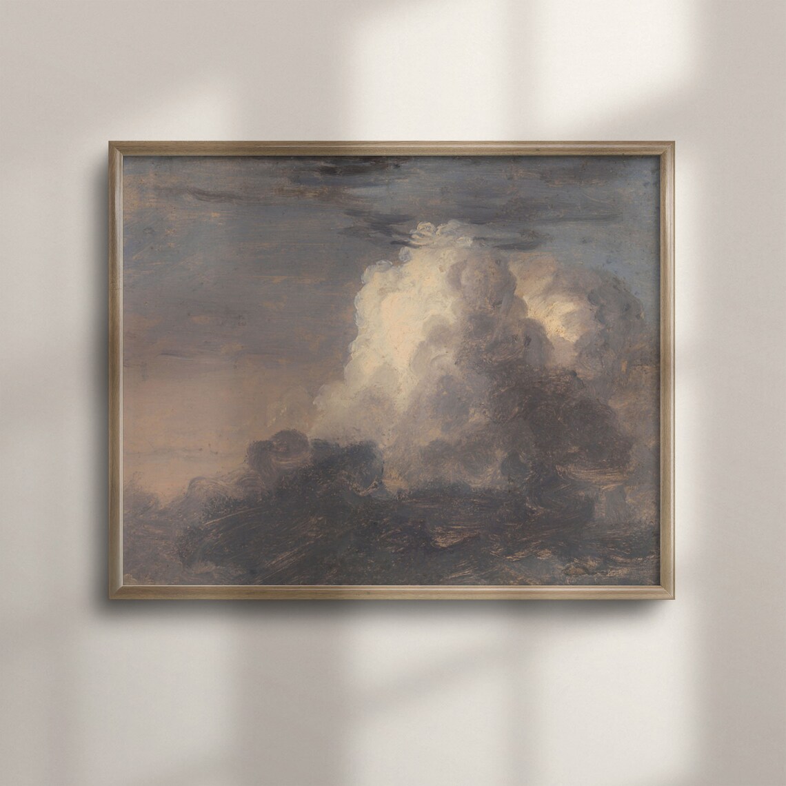 Antique Cloud Painting Vintage Landscape Wall Art Oil Painting Reproduction Fine Art Print Country Scenery Posterwork C16 641