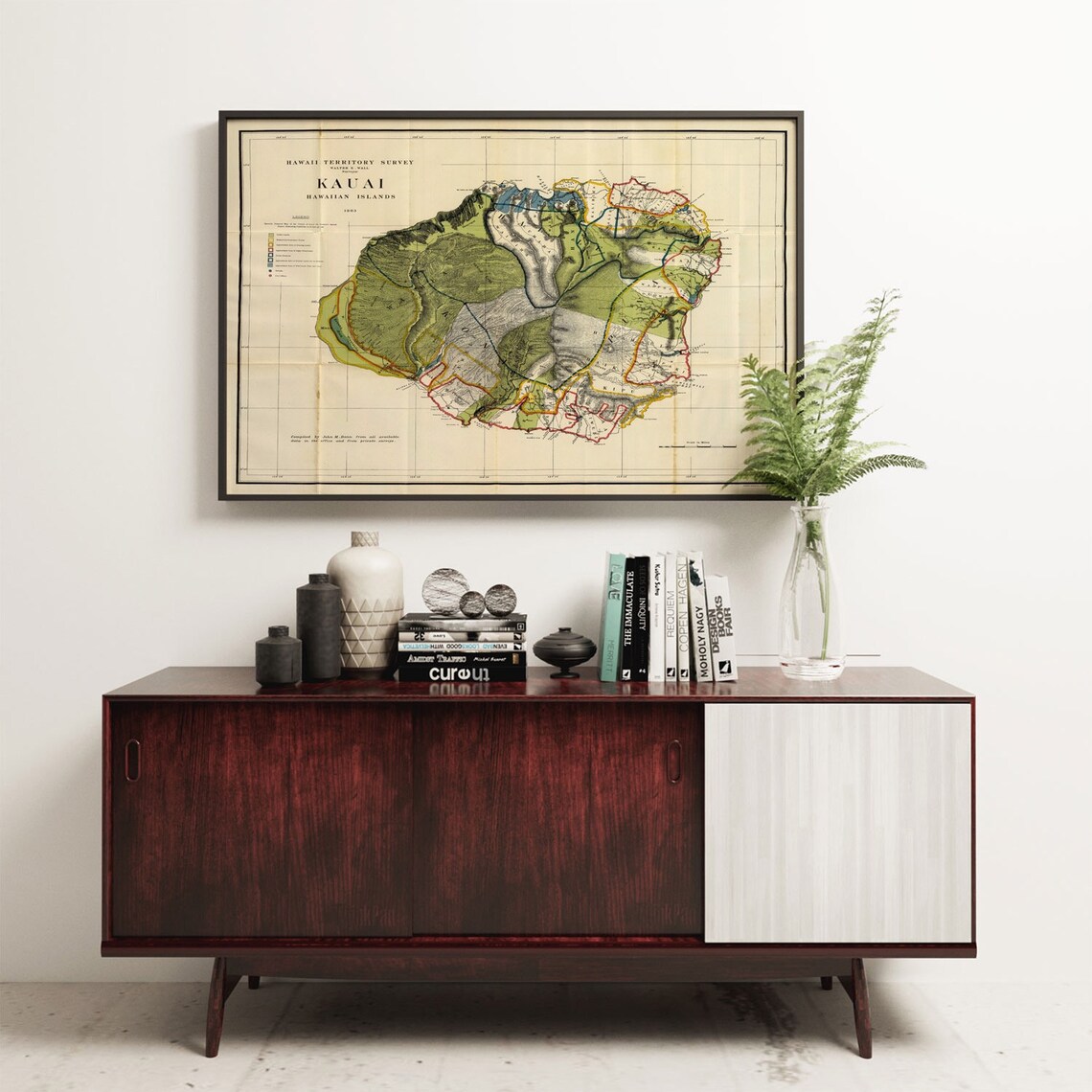 Map of Kauai Hawaiian Islands 1906 Vintage Travel Poster - Image 3