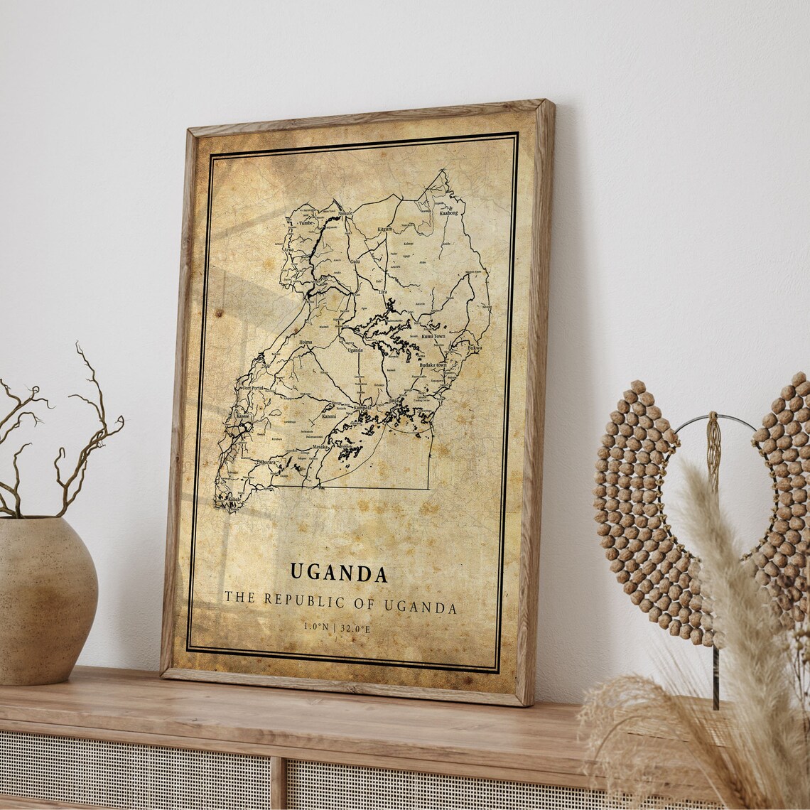 Uganda Vintage Map Poster Print, Travel Poster - Image 4