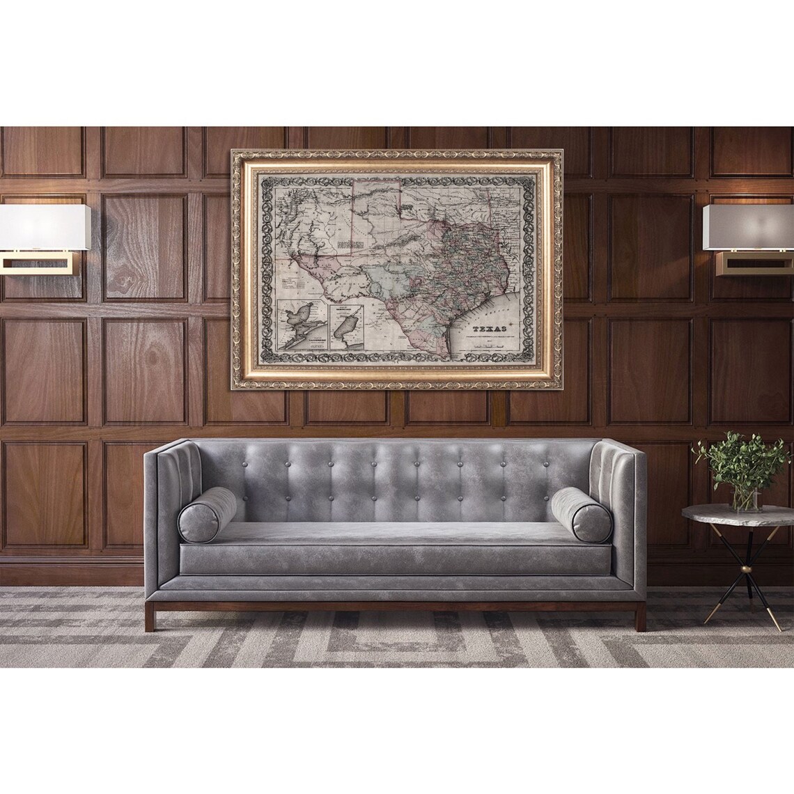 Texas Vintage State Map Art Print, Travel Poster - Image 2