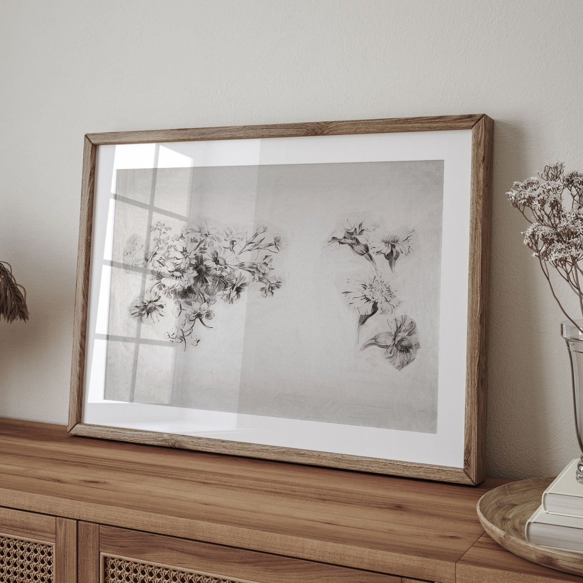 Antique Flower Botanical Pencil Sketch French Country Drawing Poster - Image 4