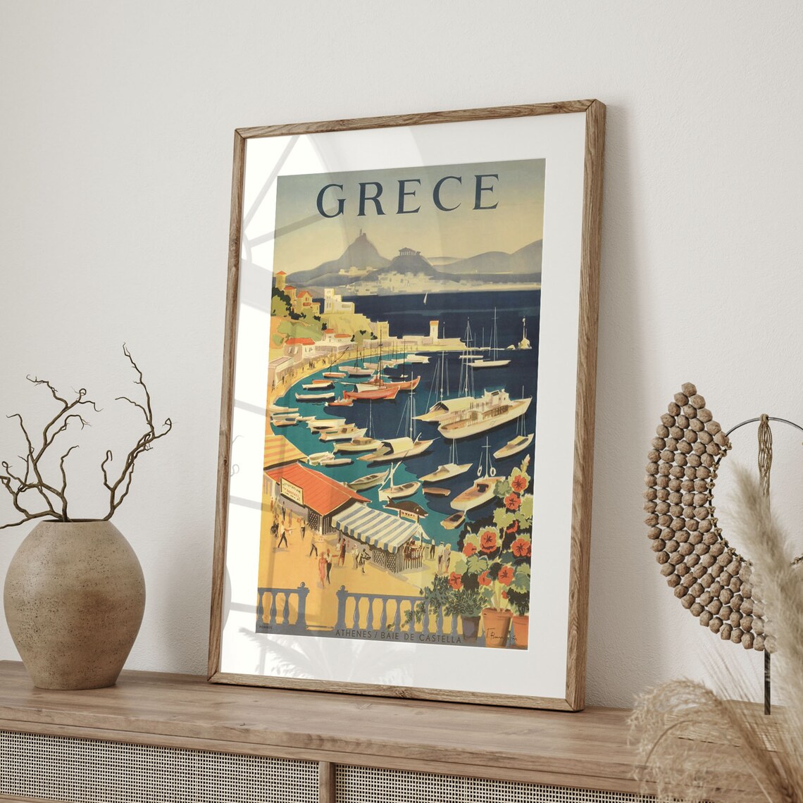 Vintage Greece Athens Castella Bay French Tourism Travel Poster - Image 4