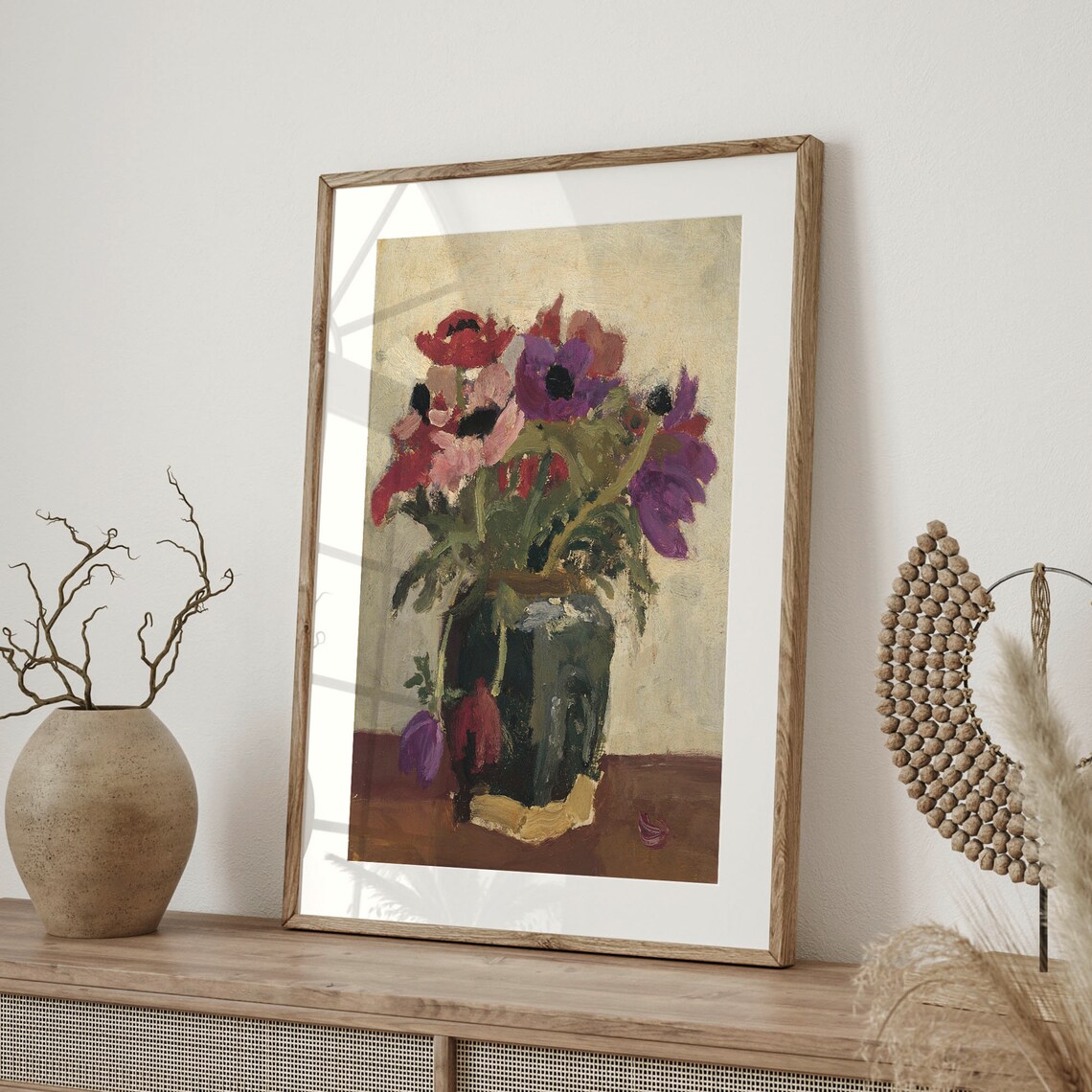 Vintage Floral Oil Painting Peonies Art Print - Image 4