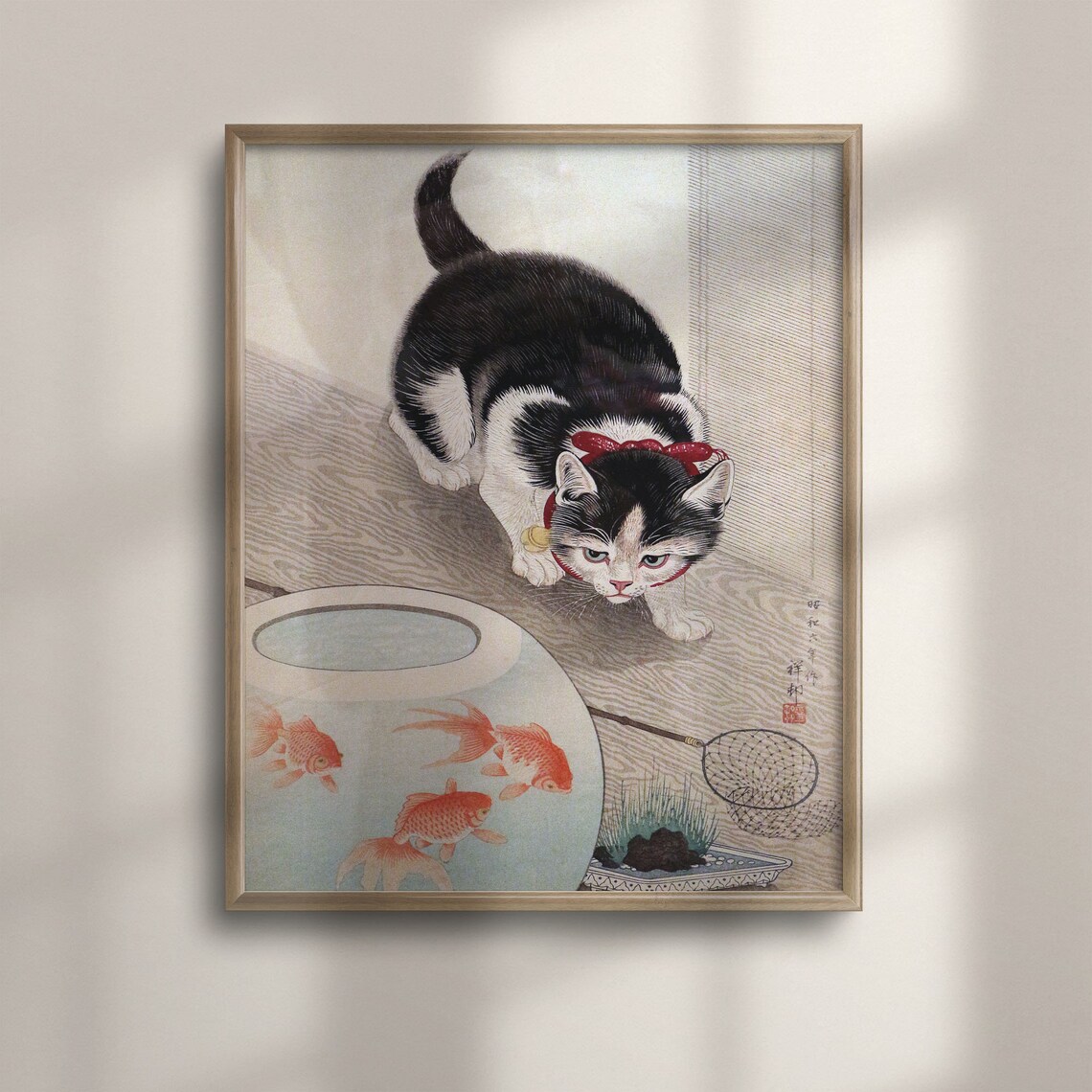 Ohara Koson Vintage Japanese Cat Poster, Ukiyo-E