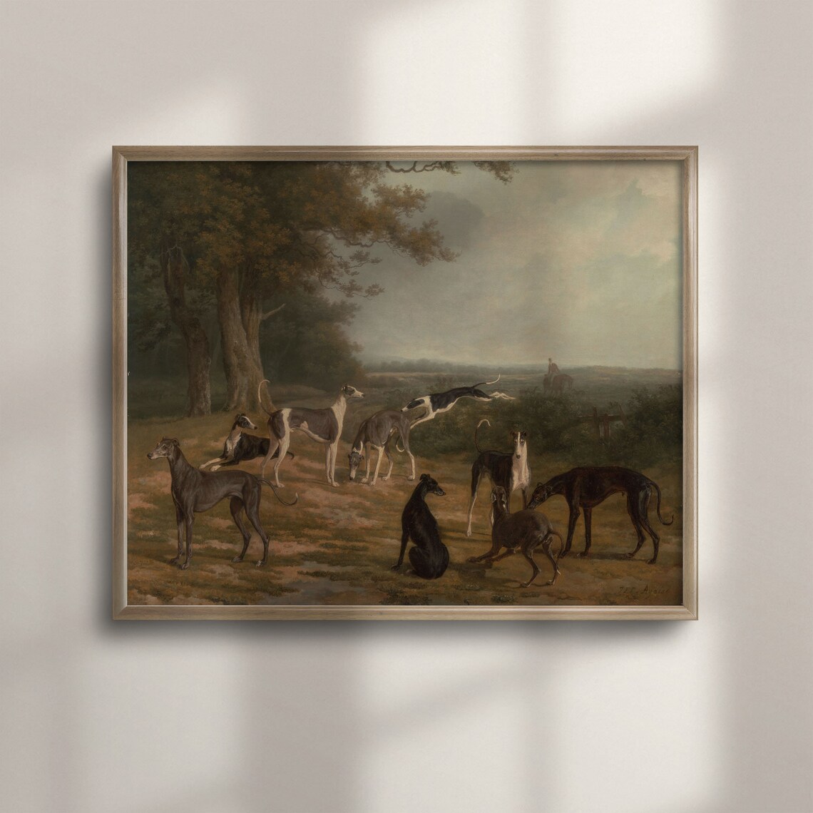 Vintage Greyhound Art Print, Classic Dog Painting